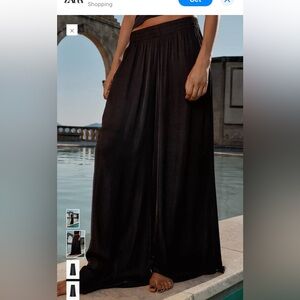 Black Zara Crinkle Trouser sz XL